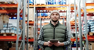 Man working in a warehouse